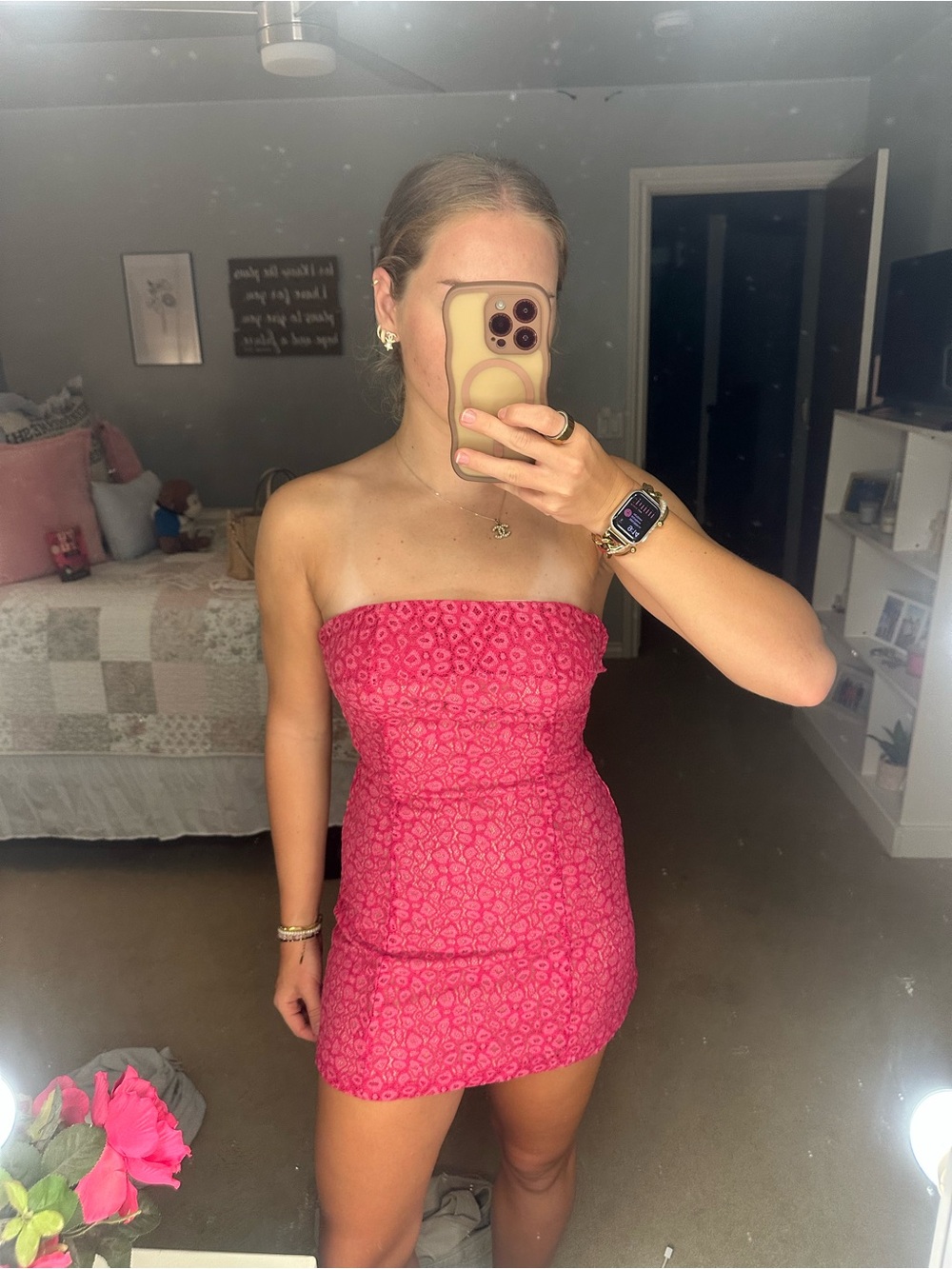 Strapless Pink Mini Dress